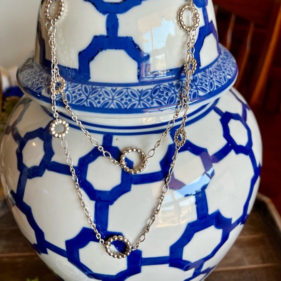 John Hardy Open Circle Stationed Long Chain Necklace in Sterling Silver - Picture 4 of 15